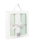 Муселинови пелени Kikkaboo - 100 х 100 cm, Leaves Mint, 3 броя