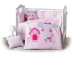 Бебешки спален комплект Kikkaboo - Pink House, 6 части
