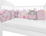 Комплект плюшени възглавници за кошара Kikkaboo - Bunny, Pink