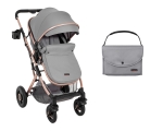 Бебешка количка 2 в 1 Kikkaboo - Scarlett, Light Grey