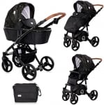 Комбинирана количка 2 в 1 Lorelli - Rimini, Ruby Red & Black