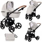 Комбинирана количка 2 в 1 Lorelli - Rimini, Ruby Red & Black