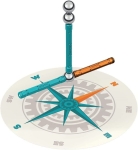Магнитен конструктор Geomag - Mechanics, Компас, 35 части