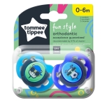 Ортодонтични залъгалки Tommee Tippee - Fun Style, 0-6 m, 2 броя, Куче и Котка