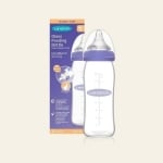 Стъклено шише с биберон Lansinoh - NaturalWave, 240 ml, 3м+