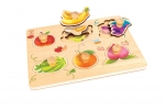 Дървен пъзел Hape - Плодове, 13 части