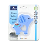 Силиконова гризалка Baby Care - Слонче Lucky, Синя