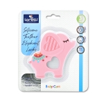 Силиконова гризалка Baby Care - Слонче Lucky, Синя
