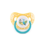 Силиконови залъгалки Baby Care - Yellow & Blue, с капаче, 2 броя, 6 m+