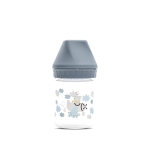 Бебешко шише с широко гърло Lorelli - My Friend, 125 ml, Cameo Blue