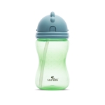 Спортна бутилка със сламка Lorelli - Yellow & Grey, 300 ml
