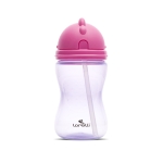 Спортна бутилка със сламка Lorelli - Yellow & Grey, 300 ml