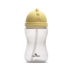 Спортна бутилка със сламка Lorelli - Yellow & Grey, 300 ml