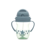 Чаша с дръжки и сламка Lorelli - Baby Care, Grey & Yellow