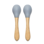 Силиконови лъжички с бамбук Lorelli - Natural, 2 броя, Grey