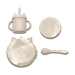 Силиконов комплект за хранене Lorelli - Natural, Beige, 4 части