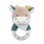 Дрънкалка с кръг Lorelli Toys - Natural, Еленче, зелено