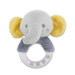 Дрънкалка с кръг Lorelli Toys - Natural, Слонче, сиво