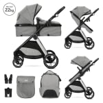 Бебешка количка 2 в 1 с трансформираща седалка Lorelli - Aspen, Grey