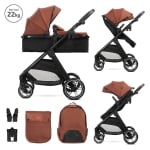 Бебешка количка 2 в 1 с трансформираща седалка Lorelli - Aspen, Grey
