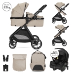 Детска количка 3 в 1 Lorelli - Aspen, Cappuccino