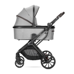 Бебешка количка 2 в 1 Lorelli - Glory, с адаптори и кош за новородено, Grey