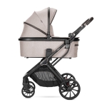 Бебешка количка 2 в 1 Lorelli - Glory, с адаптори и кош за новородено, Grey