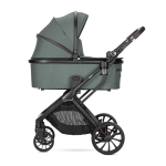 Бебешка количка 2 в 1 Lorelli - Glory, с адаптори и кош за новородено, Grey