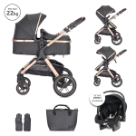 Бебешка количка 3 в 1 Lorelli - Viola, Black