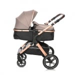 Комбинирана количка Lorelli - Viola + адаптори, Pearl Beige