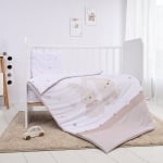 Бебешки спален комплект от 3 части Lorelli - Cosy, Little Rabbits, Сив