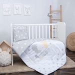 Бебешки спален комплект Lorelli - Cosy, Сиво Слонче, Stars, 5 части