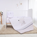 Спален комплект Lorelli - Little Rabbits, 3 части, Сив