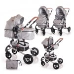 Комбинирана детска количка Lorelli - Alba Premium Set, Steel grey