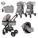 Комбинирана детска количка Lorelli - Alba Premium Set, Steel grey