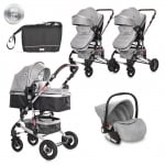 Комбинирана детска количка Lorelli - Alba Premium Set, Steel grey