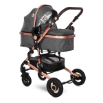 Комбинирана детска количка Lorelli - Alba Premium Set, Steel grey
