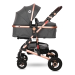 Комбинирана детска количка Lorelli - Alba Premium Set, Steel grey