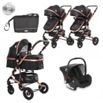 Комбинирана детска количка Lorelli - Alba Premium Set, Steel grey