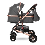 Комбинирана детска количка Lorelli - Alba Premium Set, Steel grey