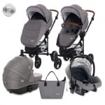 Детска комбинирана количка 3 в 1 Lorelli - Crysta, Opaline Grey