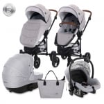 Детска комбинирана количка 3 в 1 Lorelli - Crysta, Opaline Grey
