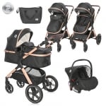 Комбинирана количка Lorelli - Viola Set, Black Diamonds