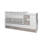Трансформиращо се легло Lorelli - Mini Max, 190 x 72 cm, Бяло/Светъл дъб