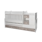 Трансформиращо се легло Lorelli - Mini Max, 190 x 72 cm, Бяло/Светъл дъб