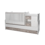 Трансформиращо се легло Lorelli - Mini Max, 190 x 72 cm, Бяло/Светъл дъб