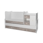 Трансформиращо се легло Lorelli - Mini Max, 190 x 72 cm, Бяло/Светъл дъб