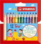 Цветни моливи Stabilo - Trio thick, 12 цвята