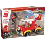 Конструктор Qman - MineCity, Пожарен автомобил, 110 части