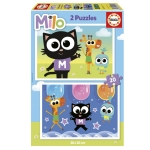 Детски пъзел 2 в 1 Educa - Milo, 2 х 20 части